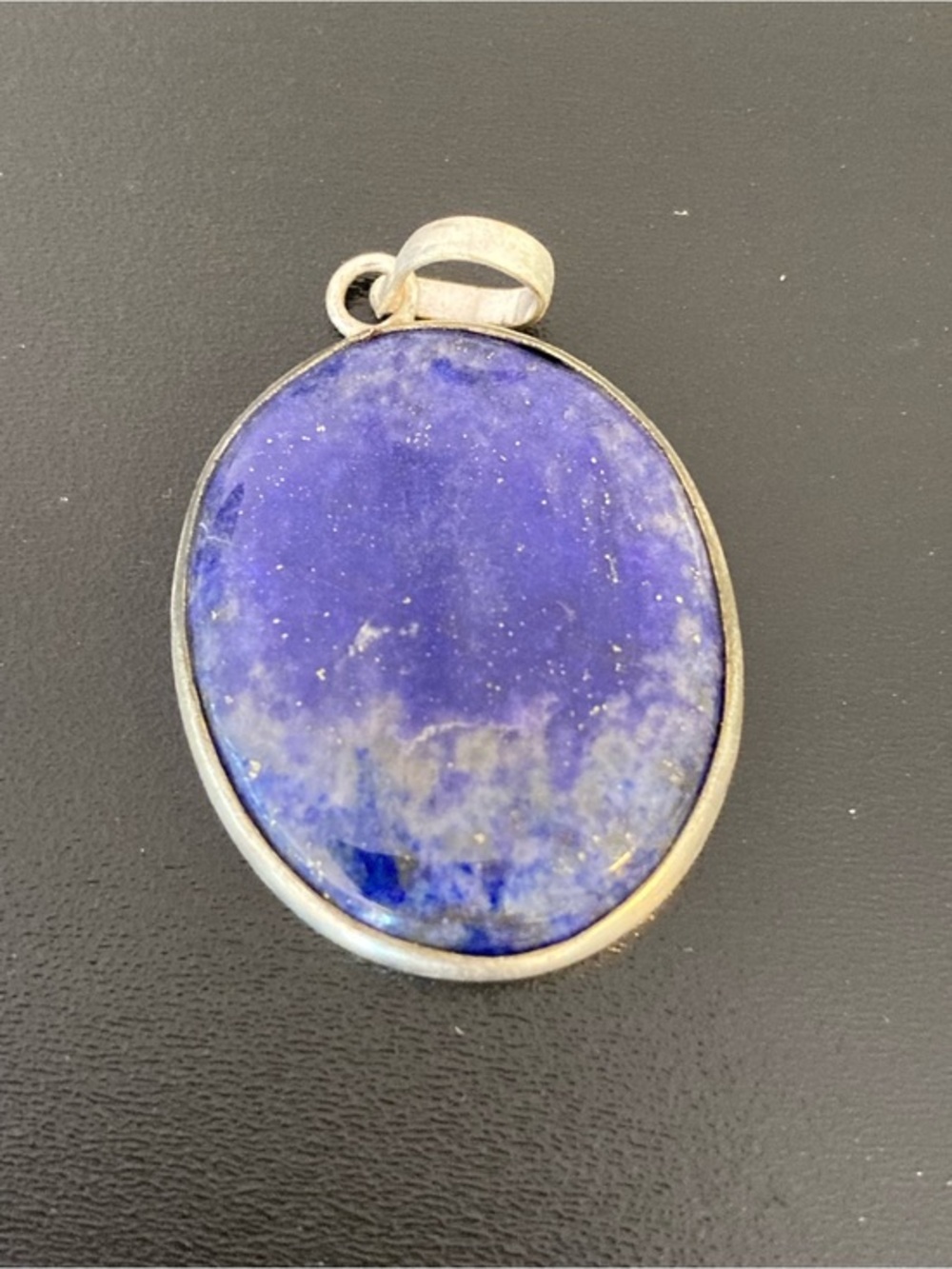 Lapis Lazuli Oval Pendant Necklace - Deep Blue Gemstone